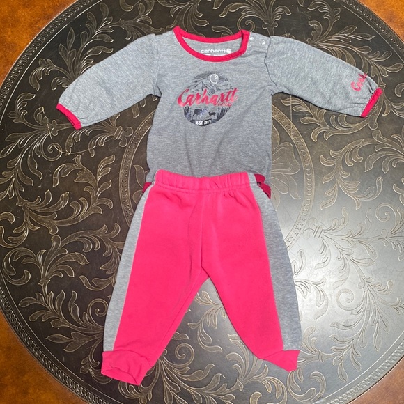 Carhartt & Real Love Girls One Piece & Sweat Pants Cotton Polyester Size 3 Month - Picture 1 of 10